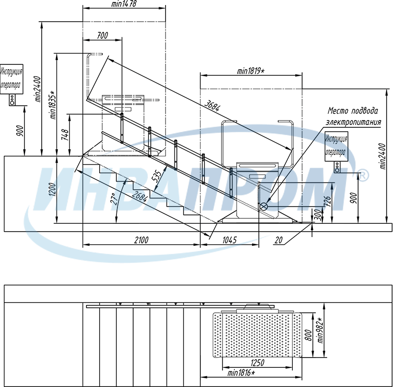 Подъемная платформа для инвалидов чертеж Подъемная платформа для инвалидов чертеж